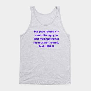 Bible Verse Psalm 139:13 Tank Top